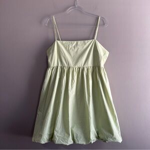American Eagle Lime Green Babydoll Bubble Hem Mini Dress Womens XL